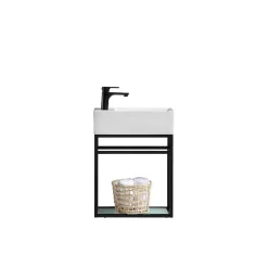 Lave-main salle de bain Aquafredo 50 cm finition métal noir