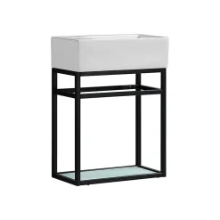 Lave-main salle de bain Aquafredo 50 cm finition métal noir