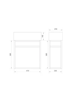 Lave-main salle de bain Aquafredo 50 cm finition métal noir