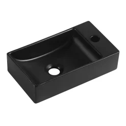 Lave-mains à suspendre en céramique rectangulaire noir Savy