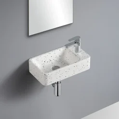 Lave-mains à suspendre en céramique rectangulaire terrazzo Savy