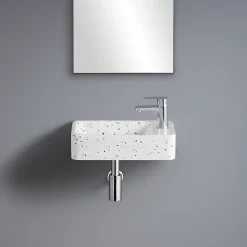 Lave-mains à suspendre en céramique rectangulaire terrazzo Savy