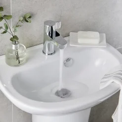 Lave-mains céramique blanc GoodHome Zuari