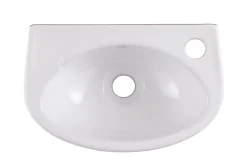 Lave-mains céramique blanc GoodHome Bori 35 cm