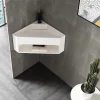 Lave-mains d'angle en fonte minérale TWG70 - blanc mat - 50x50x28cm