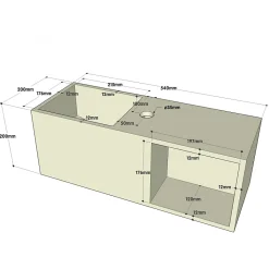 Lave-mains en solid surface Arezzo 54x20 cm avec espace de rangement
