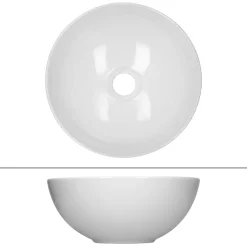 Lave-mains lavabo vasque a poser salle de bain ceramique rond 320 x 320 x 135 mm