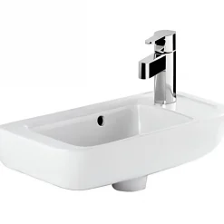 Lave-mains porcelaine vitrifiée SANINDUSA mural 50x23 Look blanc