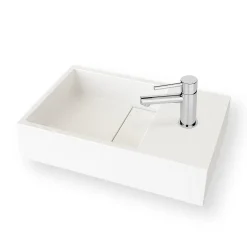Lave-mains salle de bain suspendu 35 cm en Solide surface - Manita D