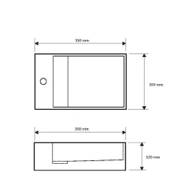 Lave-mains salle de bain suspendu 35 cm en Solide surface - Manita G