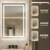 LED Miroir Lumineux Tricolore + Anti-buée 90x60cm Salle de Bain Dimmable,Tactile Miroir de salle de bains LED