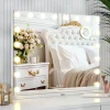 LED Miroir maquillage Hollywood 80x60cm, recharge USB & USB-C, Blanc, Technologie Anti-scintillement