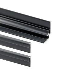 Lot 2 profilés de finition et 1 profilé d’angle pour panneaux muraux DécoDesign 210 cm noir