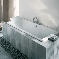 Lot baignoire droite 170 X 70 JACOB DELAFON Evok + pare-bain noir mat