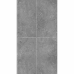 Lot de 4 Dalles Murales Douche SPC/PVC Décor effet Pierre Gris - 59,2x118,4cm - 2,8M²