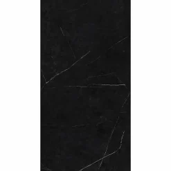Lot de 4 Dalles Murales Douche SPC/PVC Décor Marbre Noir satiné - 59,2x118,4cm - 2,8M²