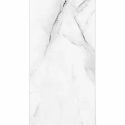 Lot de 8 Dalles Murales Douche SPC/PVC Décor Marbre Blanc Brillant - 38,9x77,8 cm - 2,42 m²