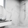 Lot de 4 Dalles Murales Douche SPC/PVC Décor Marbre Blanc brillant - 59,2x118,4cm - 2,8M²
