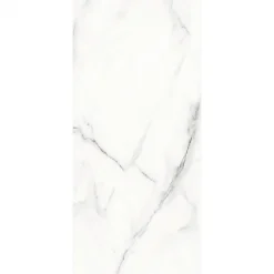Lot de 4 Dalles Murales Douche SPC/PVC Décor Marbre Blanc brillant - 59,2x118,4cm - 2,8M²