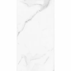 Lot de 4 Dalles Murales Douche SPC/PVC Décor Marbre Blanc brillant - 59,2x118,4cm - 2,8M²