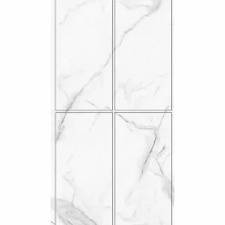 Lot de 4 Dalles Murales Douche SPC/PVC Décor Marbre Blanc brillant - 59,2x118,4cm - 2,8M²