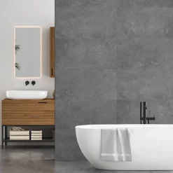 Lot de 8 Dalles Murales Douche SPC/PVC Décor effet Pierre Gris - 38,9x77,8cm - 2,42M²
