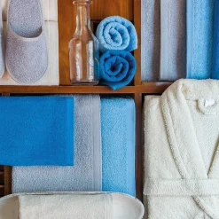 Lot de 2 draps de bain 90x150 cm ALPHA bleu Ciel