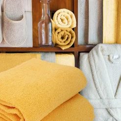 Lot de 2 draps de douche 70x130 cm ALPHA jaune Or