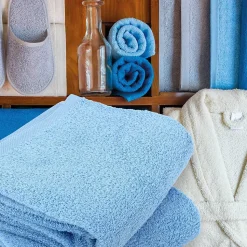 Lot de 2 draps de douche 70x130 cm ALPHA bleu Ciel