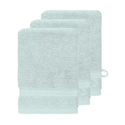 Lot de 3 gants de toilette 550 g/m² Bleu Arctic 16x22 cm LUXURY
