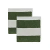 Lot de 2 gants de toilette vert en coton organique h30x30cm