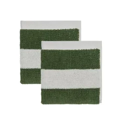 Lot de 2 gants de toilette vert en coton organique h30x30cm