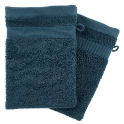 Lot de 2 gants de toilette 15 x 21 cm Couleur moderne bleu encre