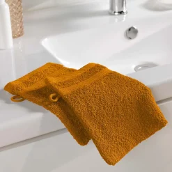 Lot de 2 gants de toilette 15 x 21 cm Tendresse curry