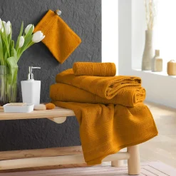 Lot de 2 gants de toilette 15 x 21 cm Tendresse curry