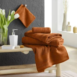 Lot de 2 gants de toilette 15 x 21 cm Tendresse caramel