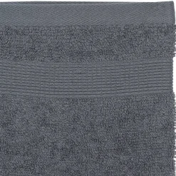 Lot de 2 gants de toilette - coton 450 gr/m² - gris anthracite 15x21 cm - Atmosphera