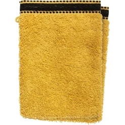 Lot de 2 gants de toilette Joia - coton 550 gr/m² - jaune moutarde 15x21 cm - Atmosphera
