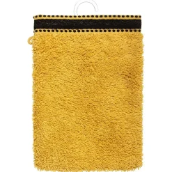 Lot de 2 gants de toilette Joia - coton 550 gr/m² - jaune moutarde 15x21 cm - Atmosphera
