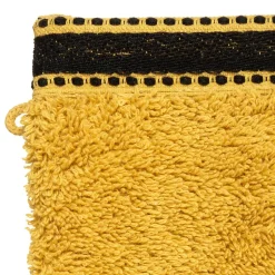Lot de 2 gants de toilette Joia - coton 550 gr/m² - jaune moutarde 15x21 cm - Atmosphera
