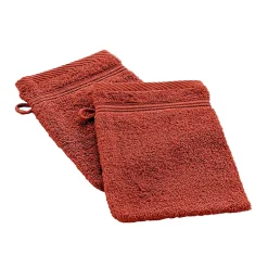 Lot de 2 gants de toilette 15 x 21 cm Tendresse marsala