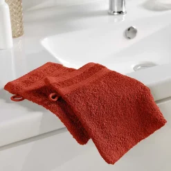 Lot de 2 gants de toilette 15 x 21 cm Tendresse marsala