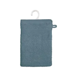 Lot de 2 gants de toilette - coton 450 gr/m² - bleu orage 15x21 cm - Atmosphera