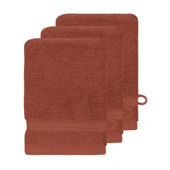 Lot de 3 gants de toilette 550 g/m² Terracota 16x22 cm LUXURY