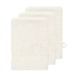 Lot de 3 gants de toilette 550 g/m² Ecru 16x22 cm LUXURY
