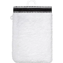 Lot de 2 gants de toilette Joia - coton 550 gr/m² - blanc 15x21 cm - Atmosphera
