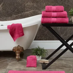 Lot de 3 gants de toilette 550 g/m² Rose Indien 16x22 cm LUXURY