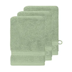 Lot de 3 gants de toilette 550 g/m² Sauge 16x22 cm LUXURY