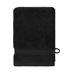 Lot de 3 gants de toilette 550 g/m² Noir 16x22 cm LUXURY
