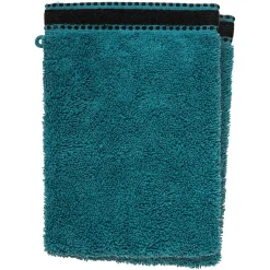Lot de 2 gants de toilette Joia - coton 550 gr/m² - bleu canard 15x21 cm - Atmosphera